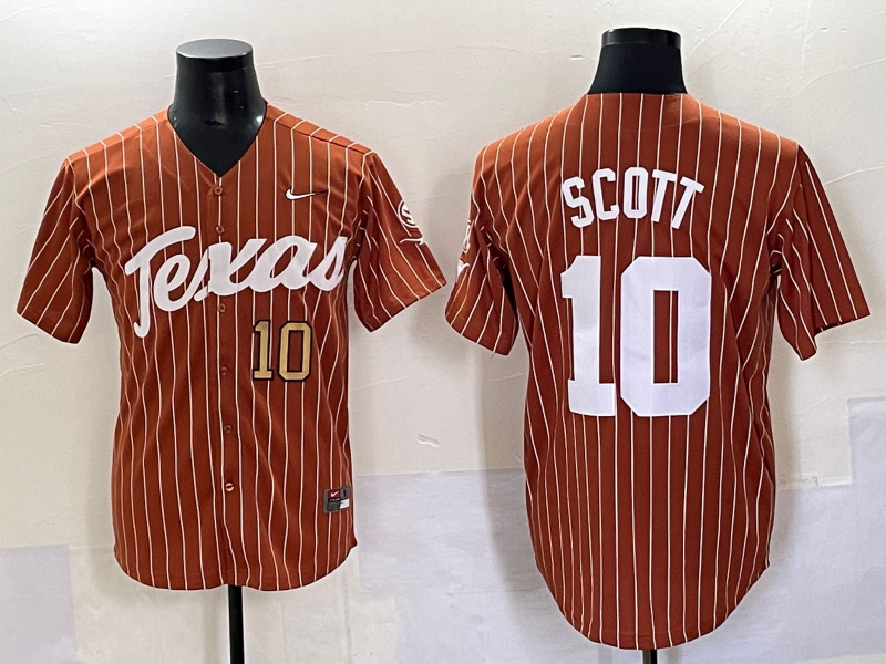Men Texas Longhorns #10 Scott brown Nike joint Name NCAA 2025 Jersey style 8